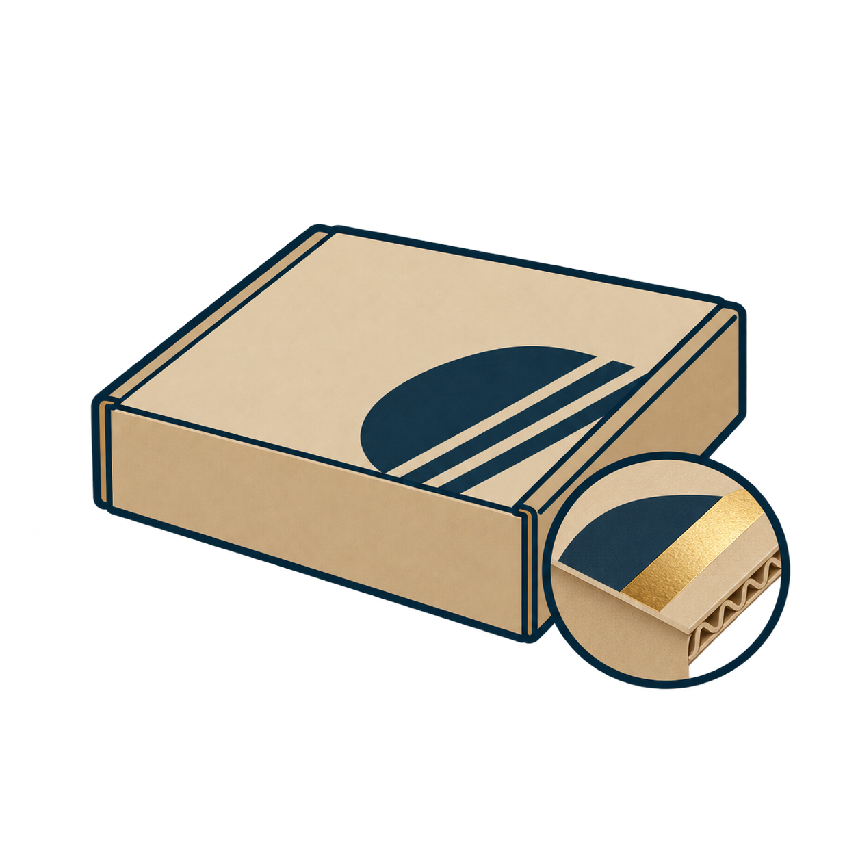 Printed mailer box with foil finish detail