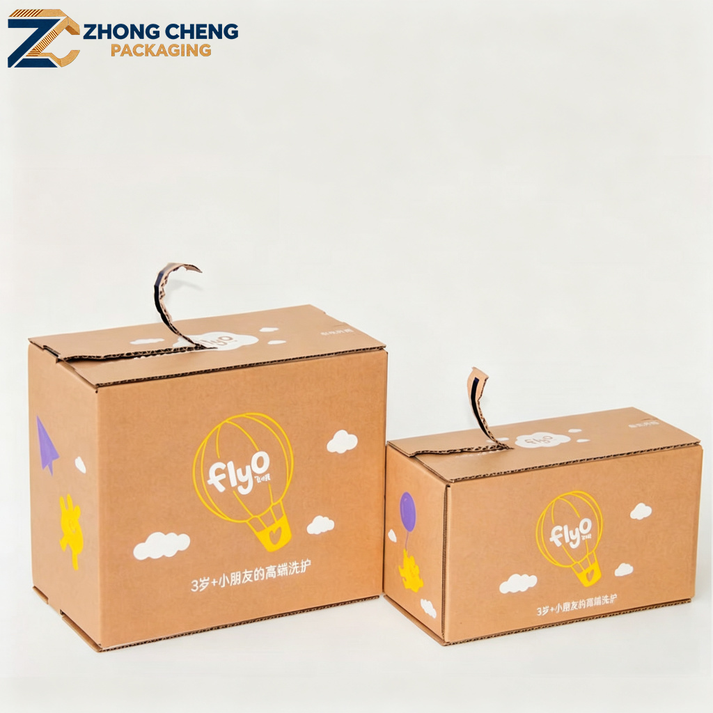 Tear Strip Corrugated Kraft Zipper Box