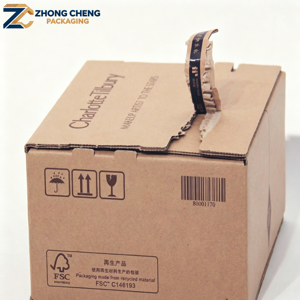 Tear Strip Corrugated Kraft Zipper Box