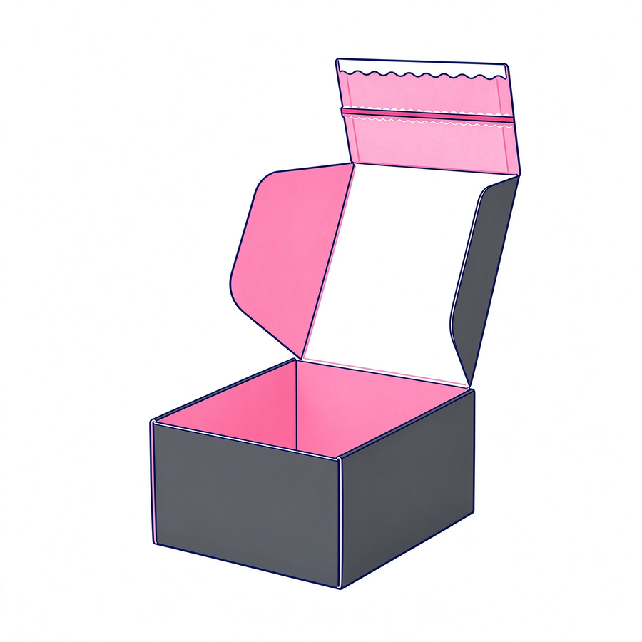 Tear Strip Corrugated Cardboard Zipper Box