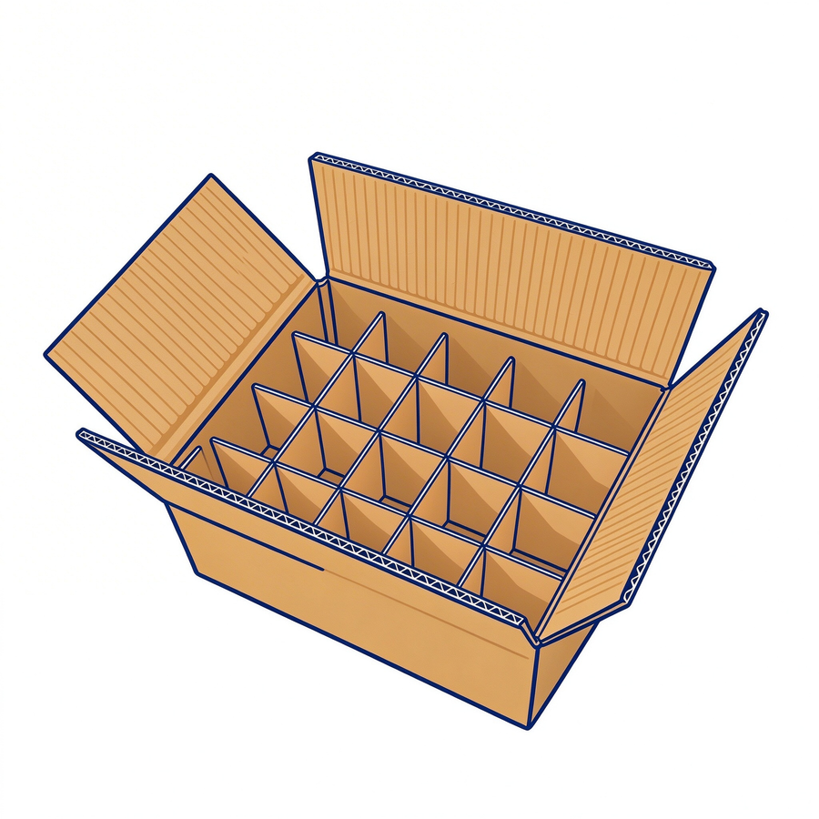 Corrugated Cardboard Carton Shipping Box with Divided