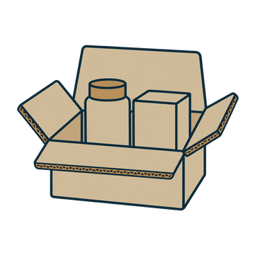 Open corrugated box illustration